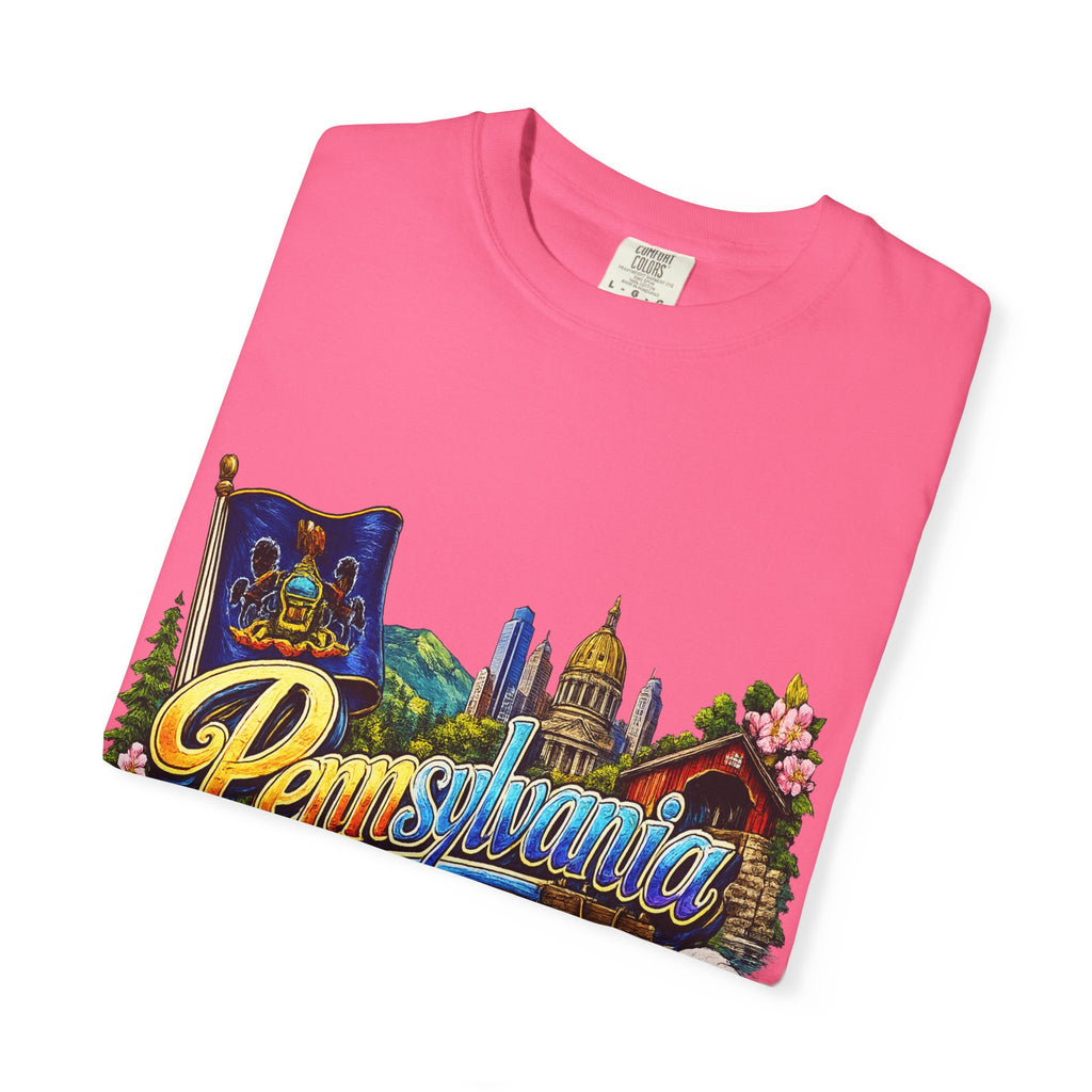 Pennsylvania Vintage Postcard T-Shirt | State Skyline Tee