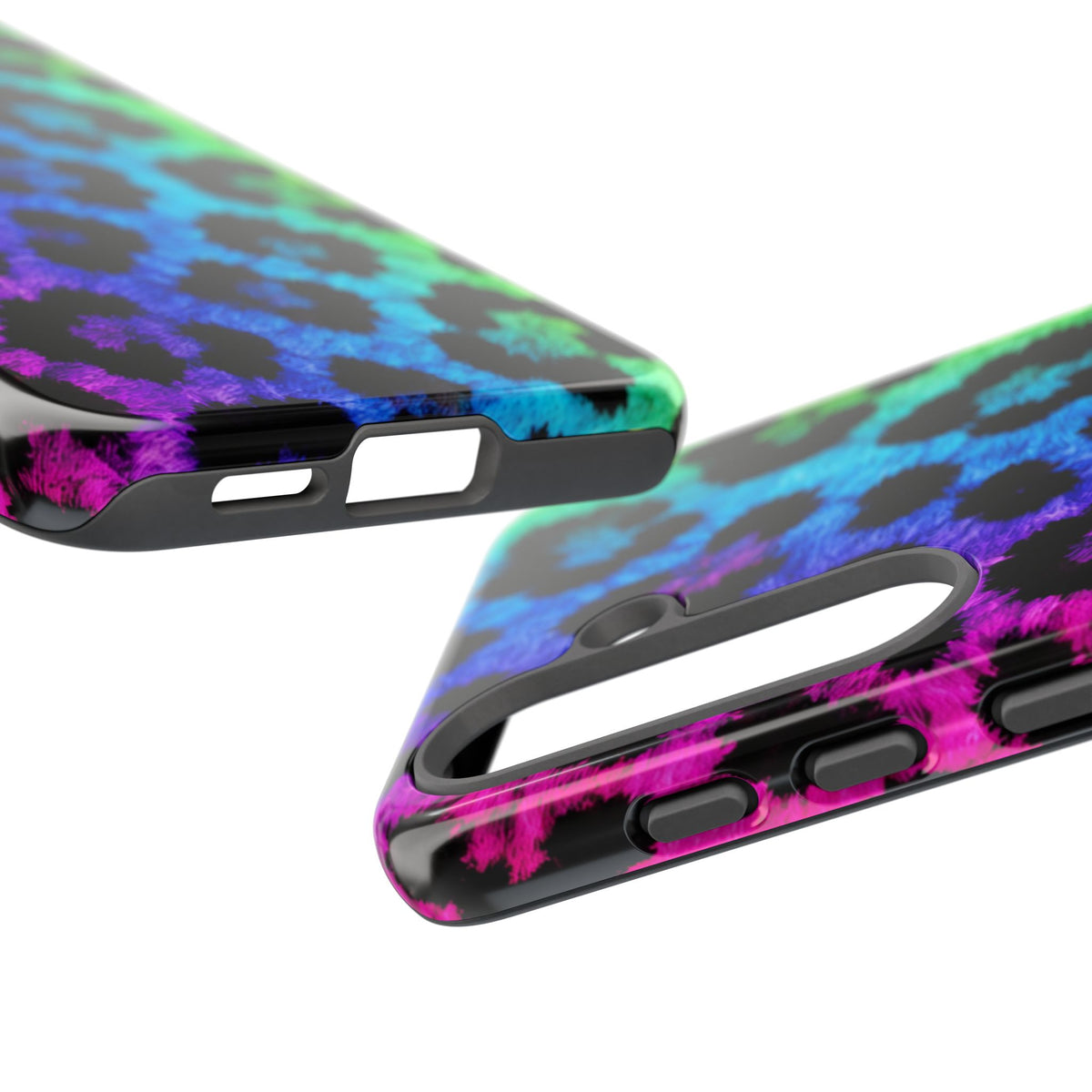 Neon Rainbow Leopard Tough Case – Colorful Animal Print Phone Cover