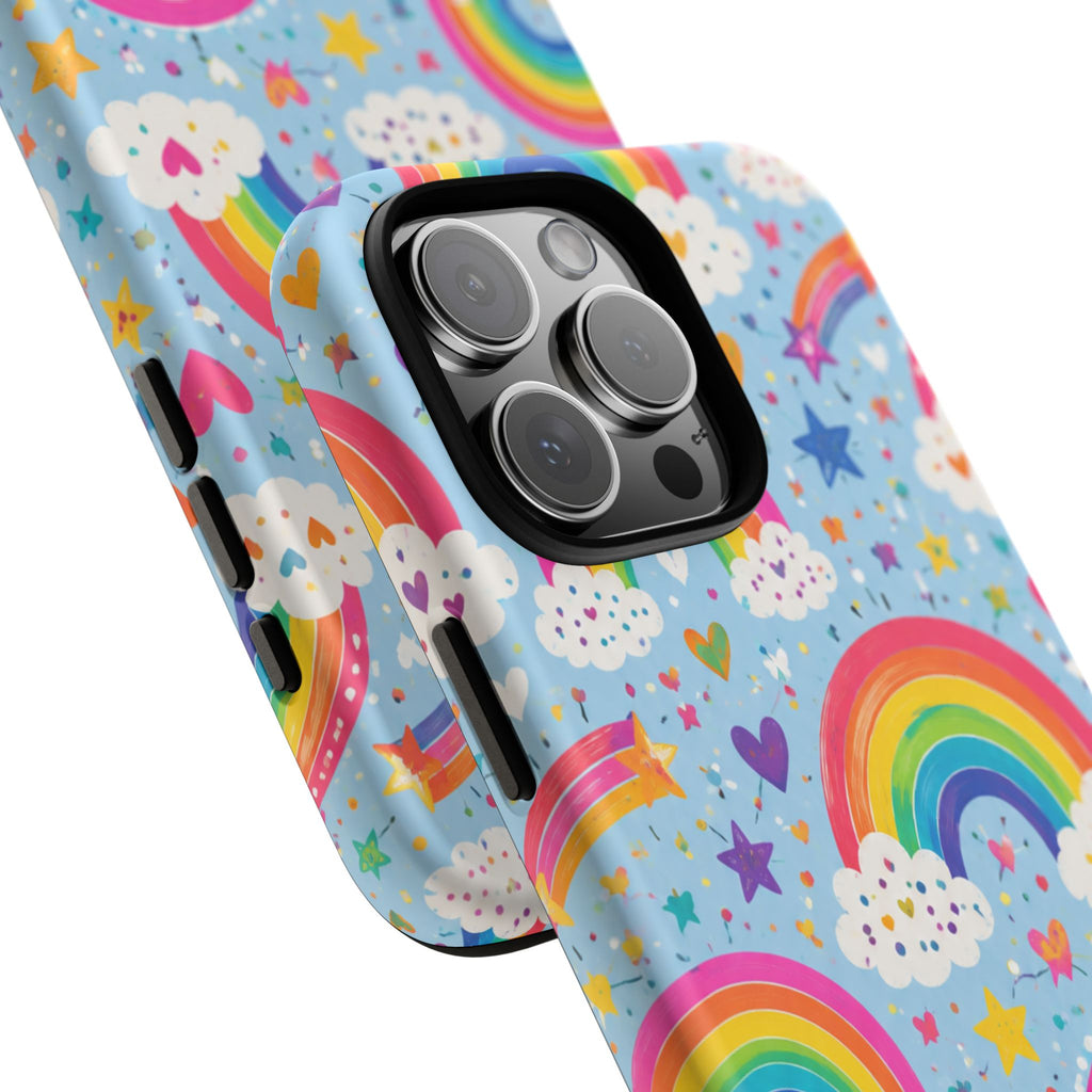 Rainbow Clouds Phone Case — Cute Pastel Rainbow Pattern Tough Case