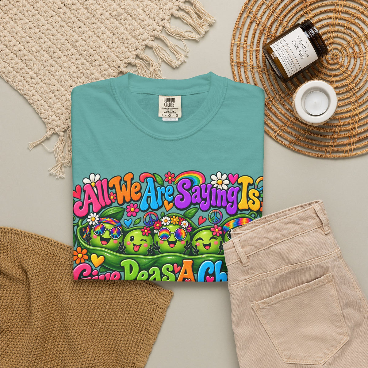 Give Peas a Chance T-Shirt — Retro Hippie Peace Garden Tee