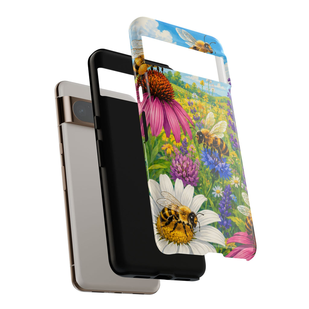 Bee Meadow Phone Case — Floral Honeybee Protective Cover