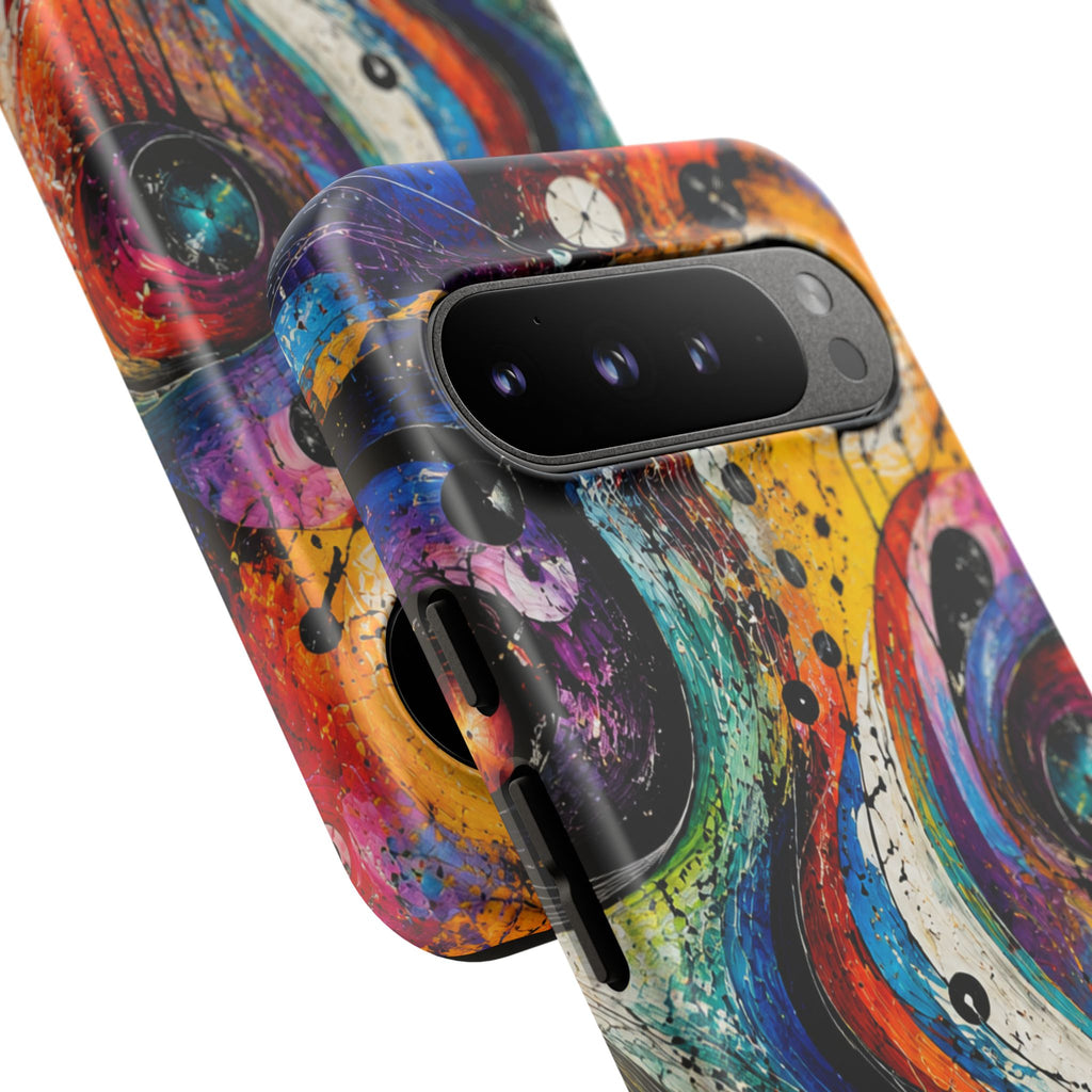 Abstract Cosmic Swirl Phone Case — Colorful Artistic iPhone Tough Case