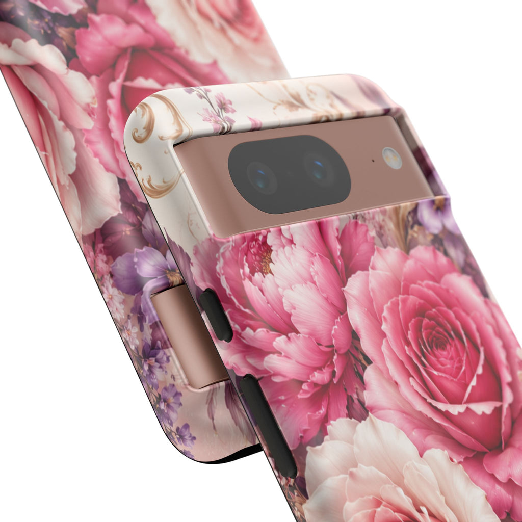 Pink Vintage Roses phone case | floral iPhone cover