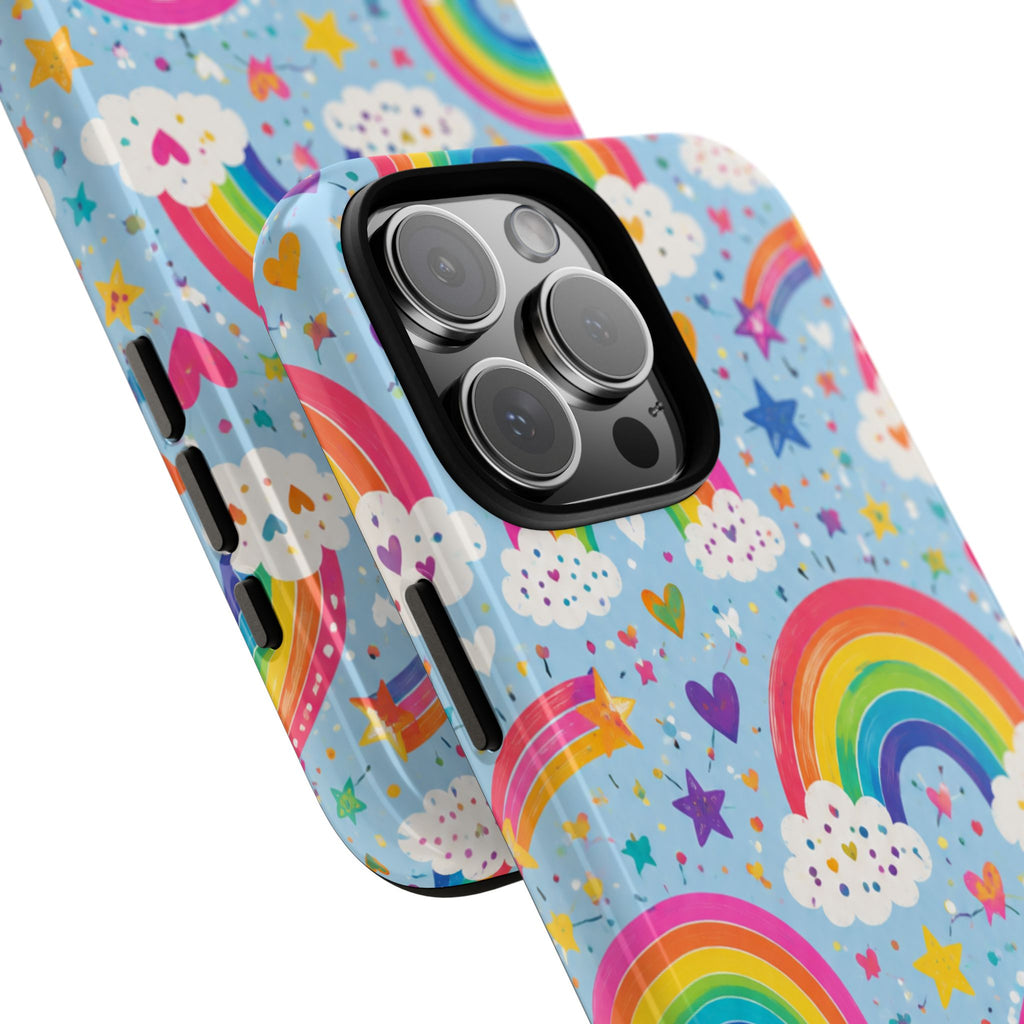 Rainbow Clouds Phone Case — Cute Pastel Rainbow Pattern Tough Case