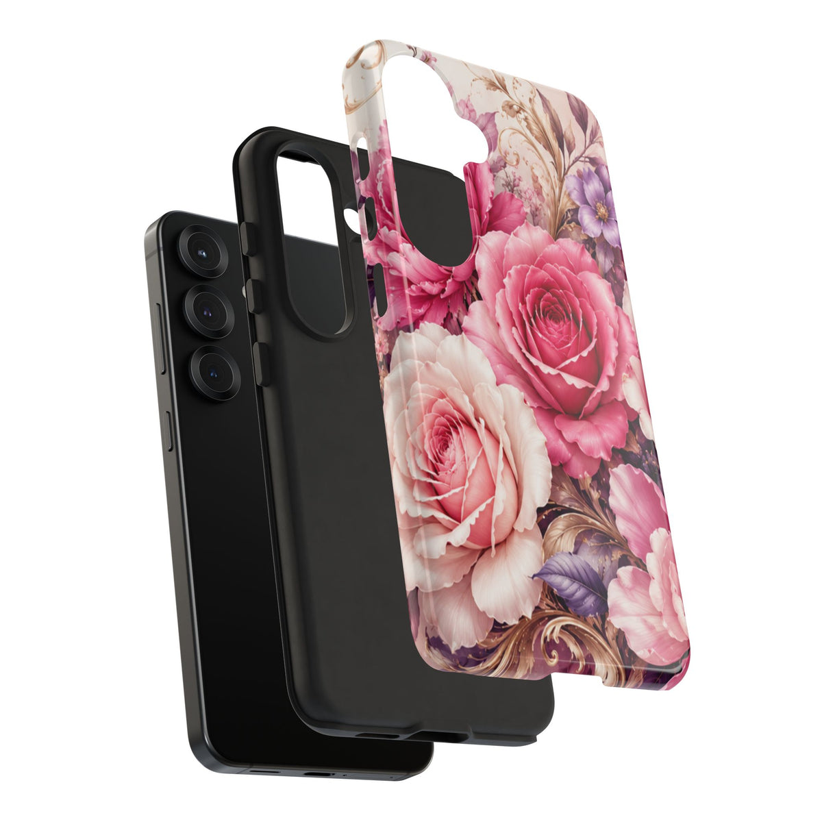 Pink Vintage Roses phone case | floral iPhone cover