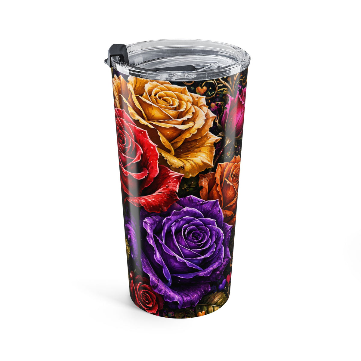 20oz Floral Rose Tumbler - Colorful Romantic Stainless Steel Travel Cup