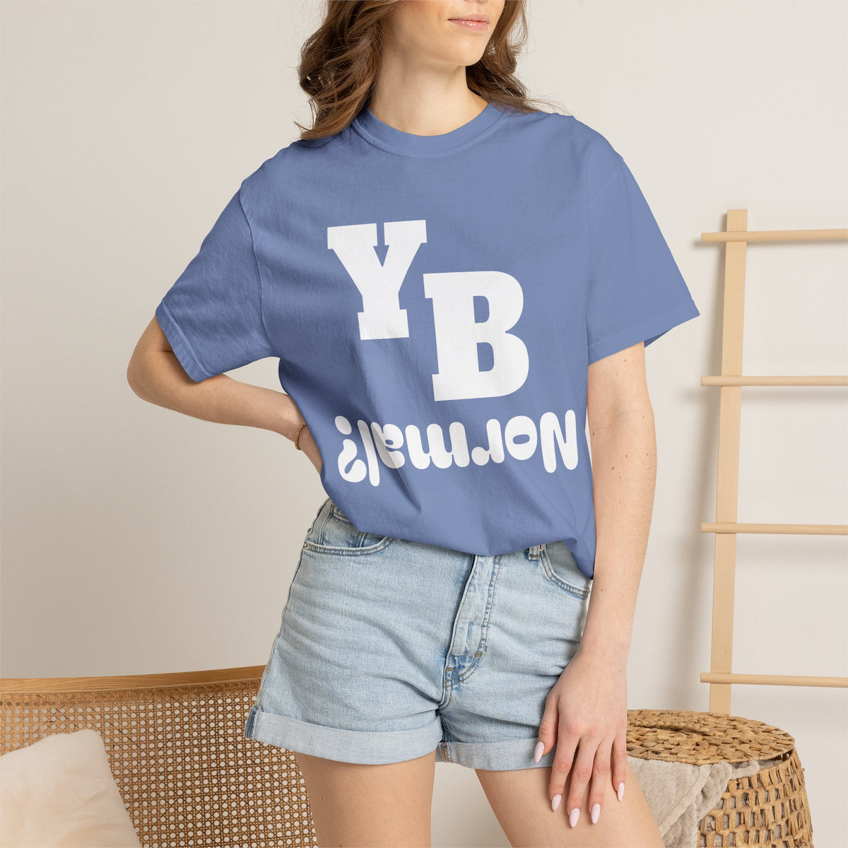 Funny 'YB ¿Normal?' Graphic T-Shirt — Upside-Down Retro Typography Tee