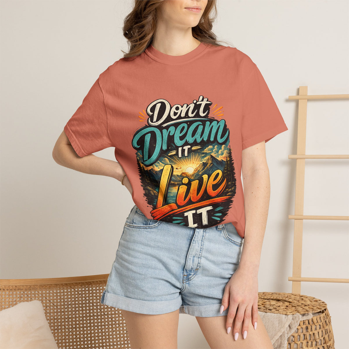 Don’t Dream It Live It T-shirt | Adventure Sunset Typography