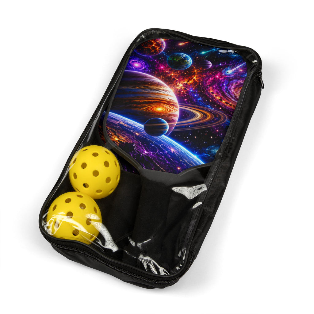 Pickleball Paddle Set — Cosmic Galaxy Design Pickleball Kit (2 Paddles + Balls)