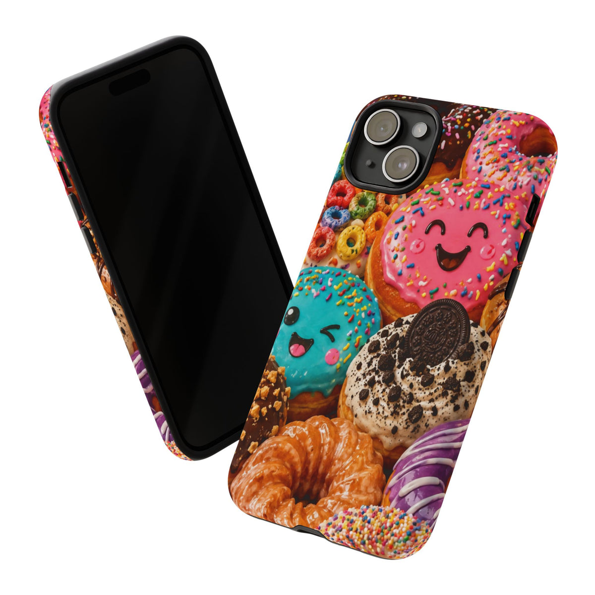 Donut Smile Tough Phone Case — Cute Colorful Desserts Protective Cover
