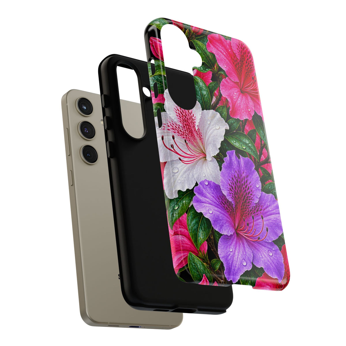 Floral Azalea Phone Case — Vibrant Pink & Purple Blossom Protection