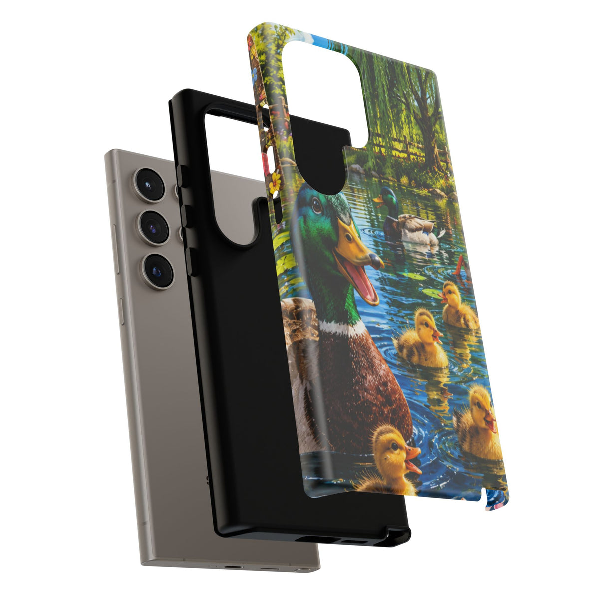 Duck Family Phone Case — Cute Mallard & Ducklings Protective Tough Case