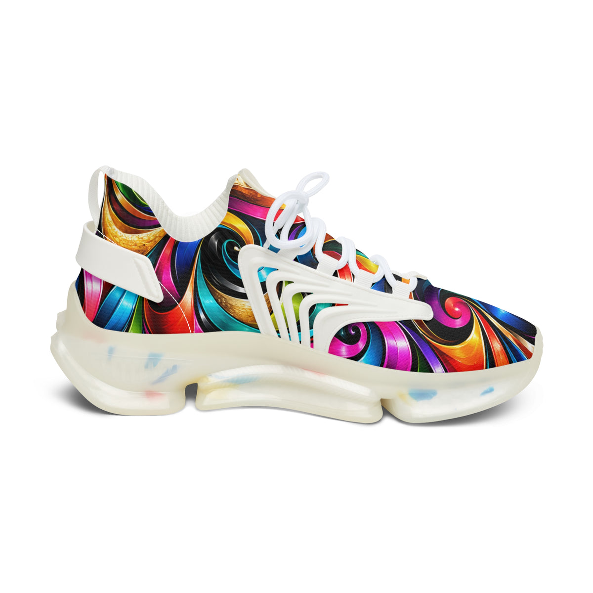 Women's Mesh Sneakers — Colorful Swirl Athletic Shoes for Stylish Everyday Wear