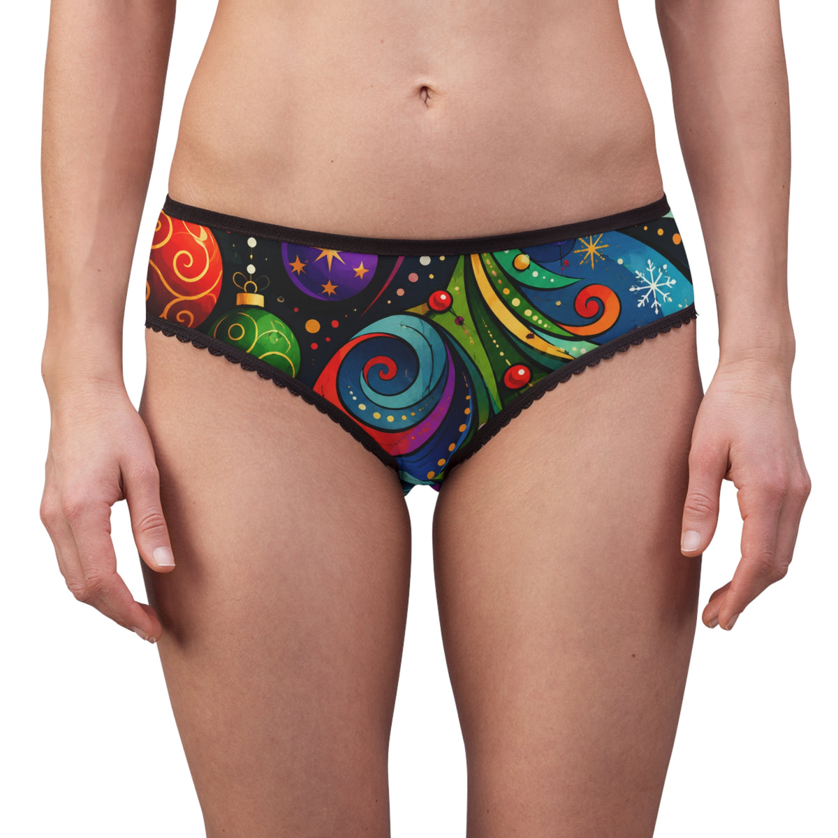 Holiday Swirl Women's Briefs — Colorful Christmas Ornament Print