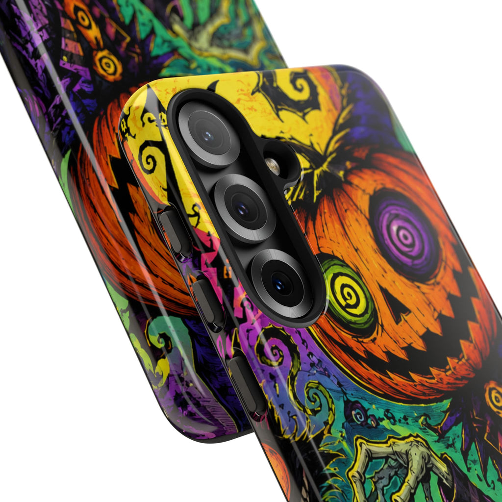 Halloween Pumpkin Skull Phone Case — Psychedelic Jack-o'-Lantern Tough Case