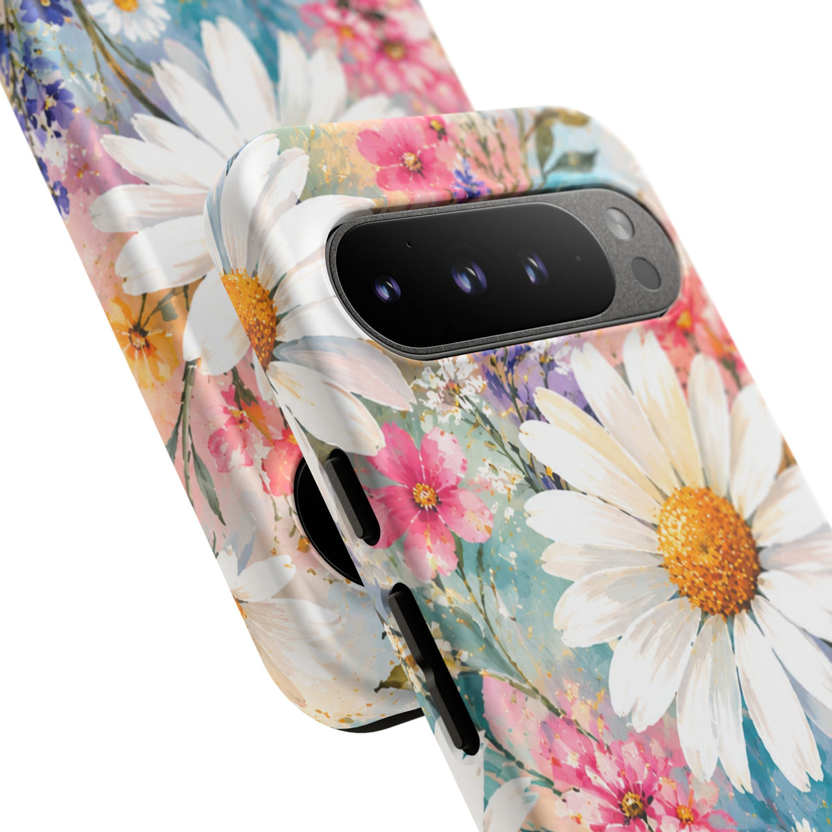 Floral Daisy Phone Case — Watercolor Daisies Protective Tough Case