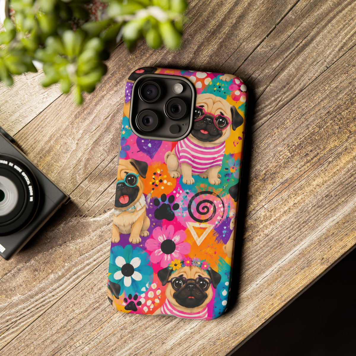 Pug Pop Art Phone Case — Colorful Pug Pattern Tough Case
