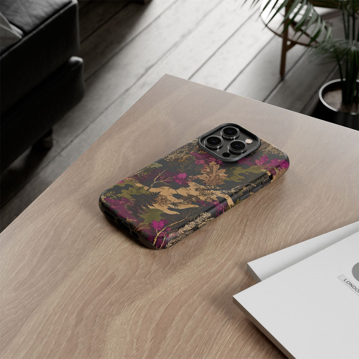 Camo Floral Tough Phone Case — Rugged Nature-Inspired Protection