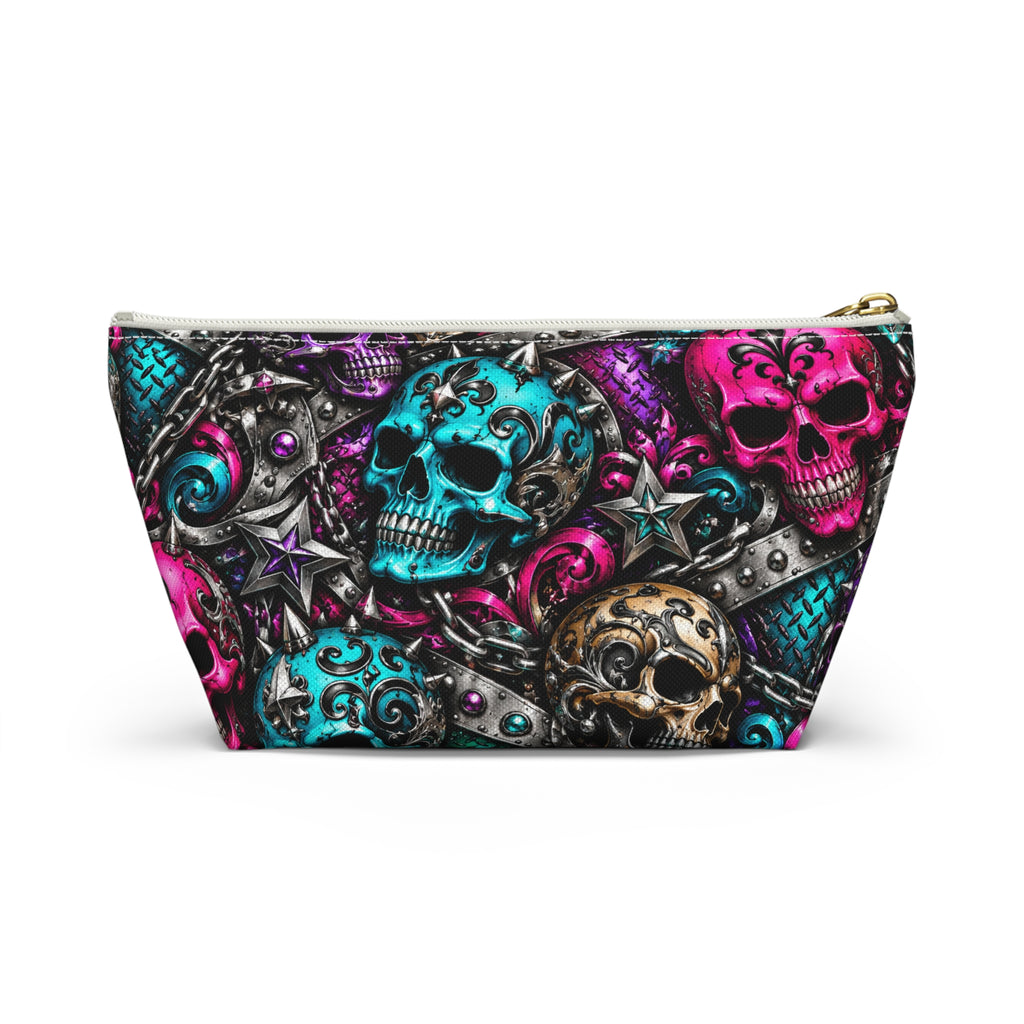 Colorful Sugar Skull Pattern Accessory Pouch