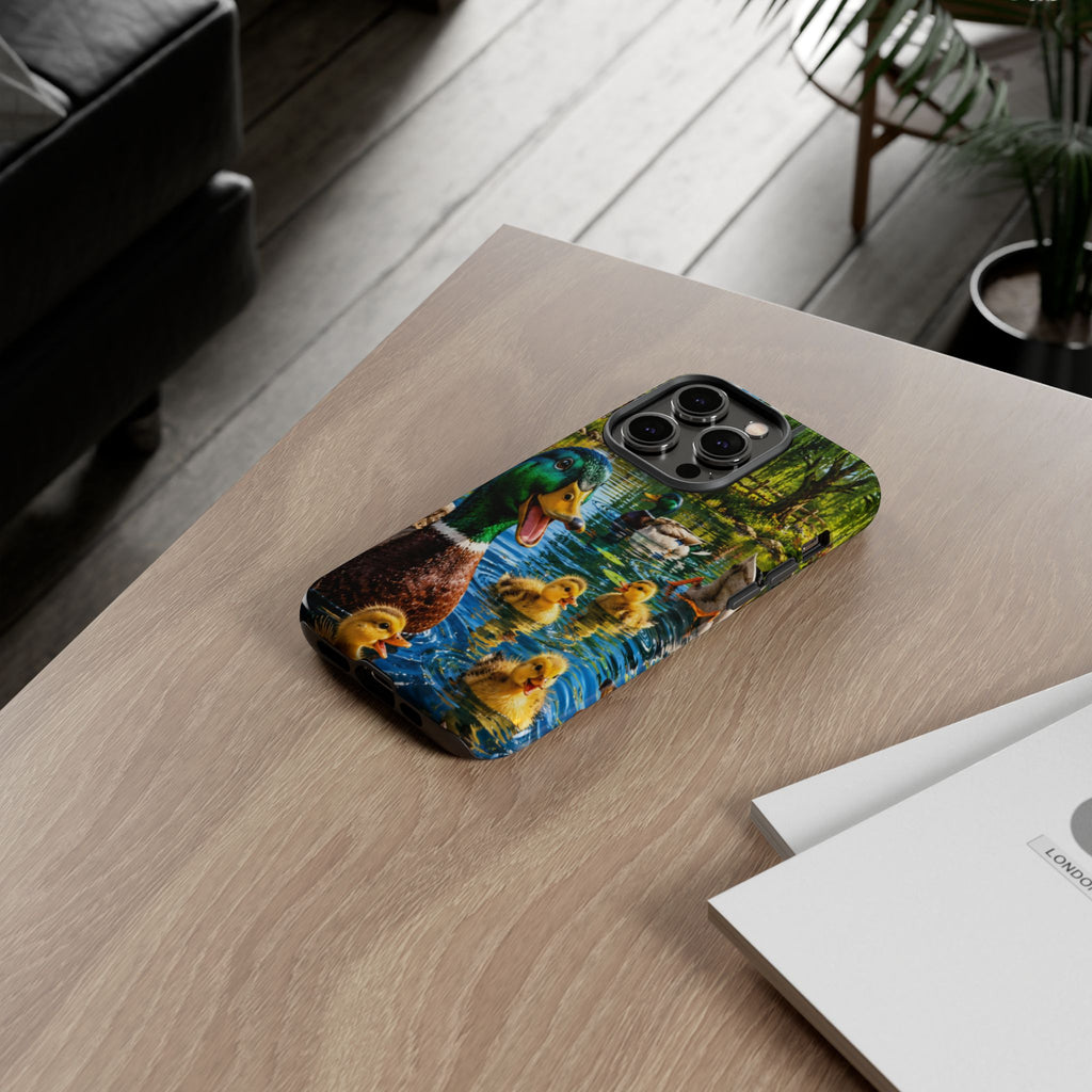 Duck Family Phone Case — Cute Mallard & Ducklings Protective Tough Case