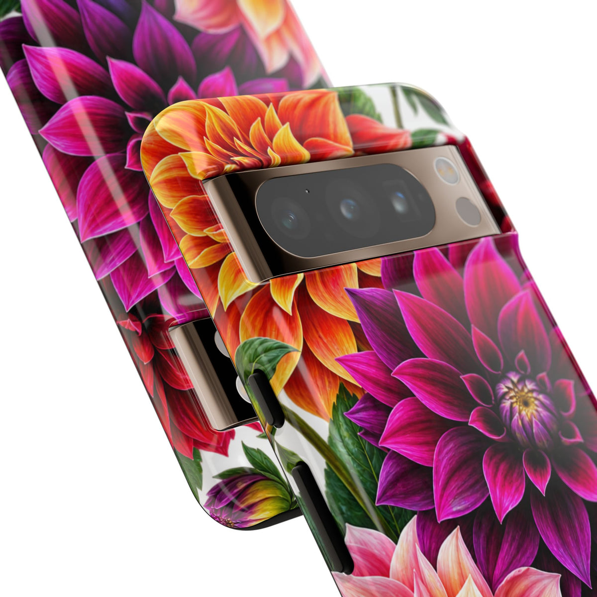 Floral Dahlia Tough Phone Case — Vibrant Protective Floral Phone Cover