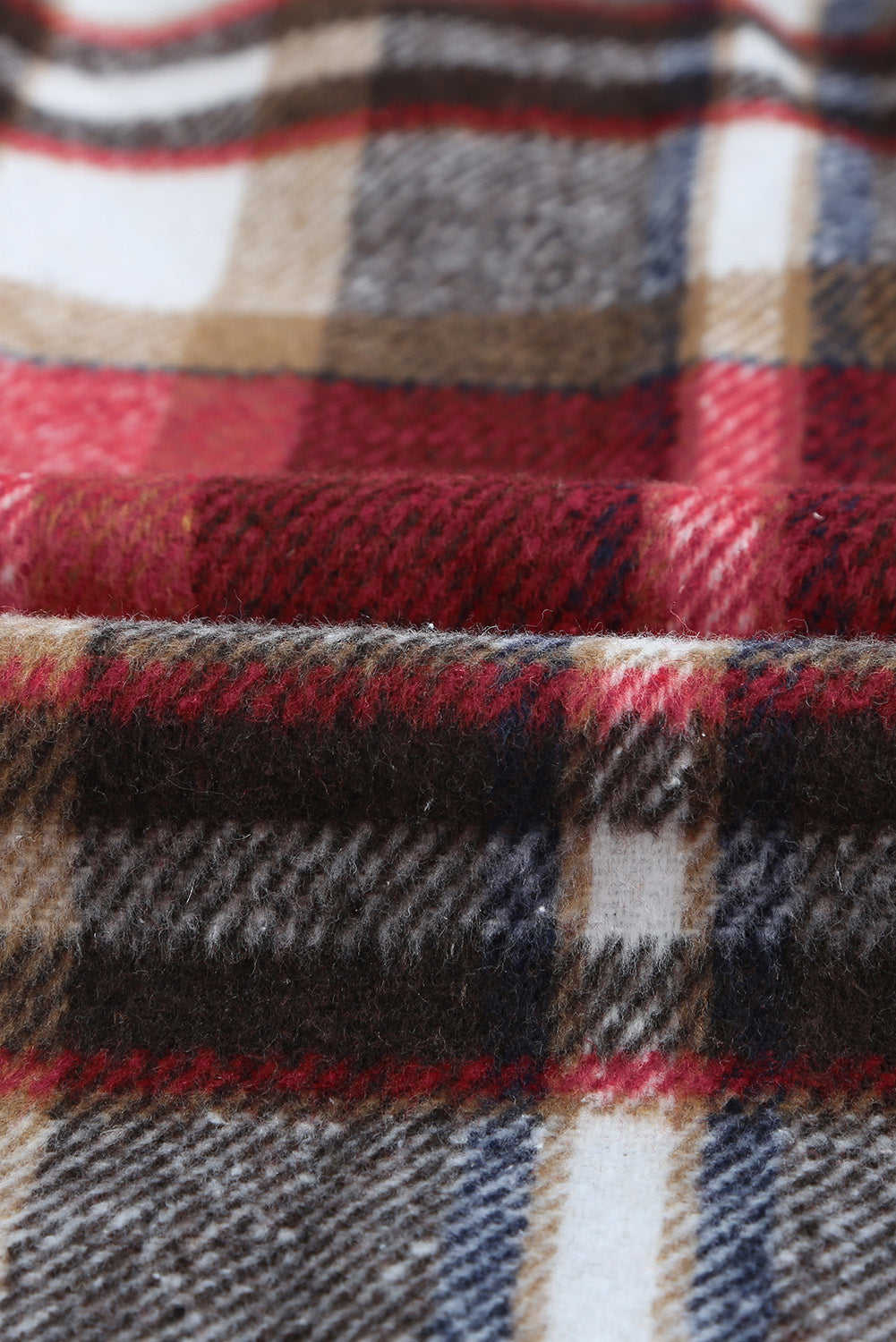 Plaid Pocketed Button Front Shacket
