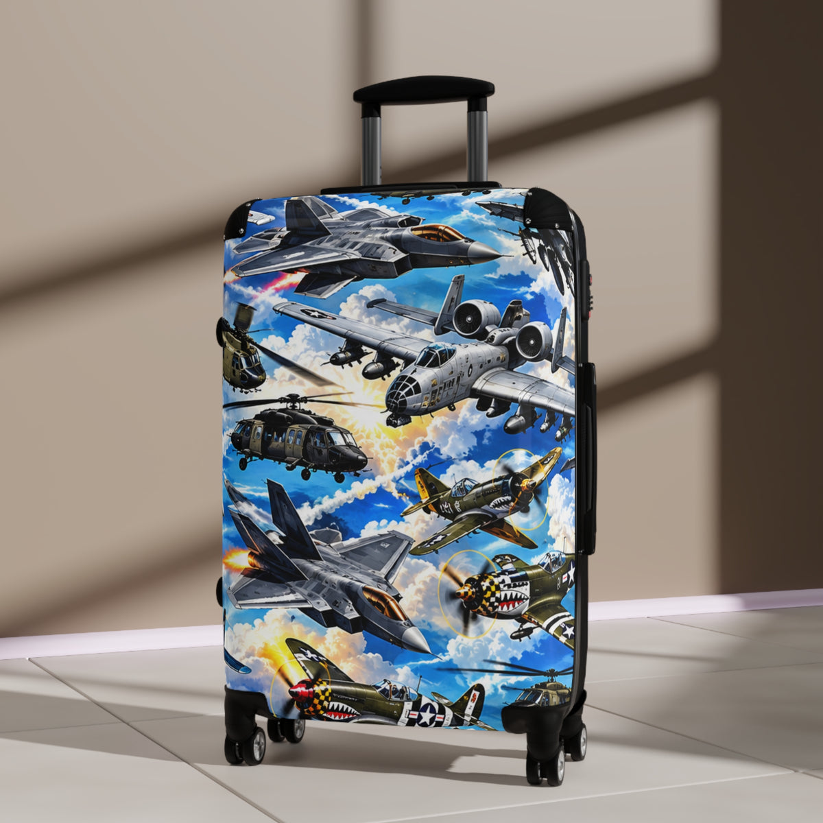 Aviation Skyfighter Suitcase — Military Jet & Helicopter Travel Luggage