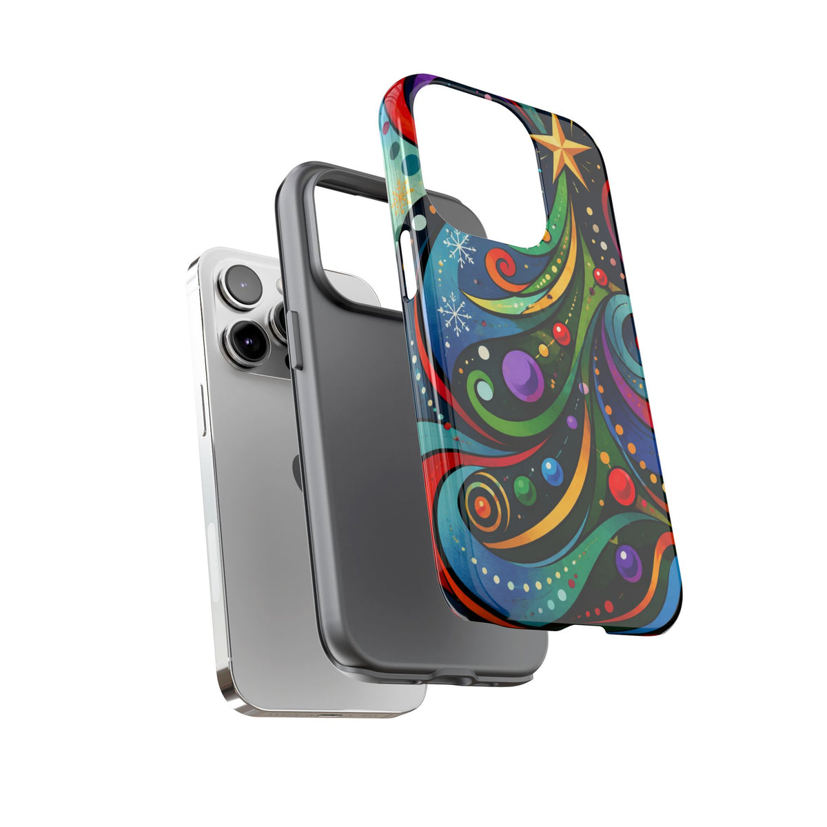Colorful Swirl Christmas Tree Tough Phone Case