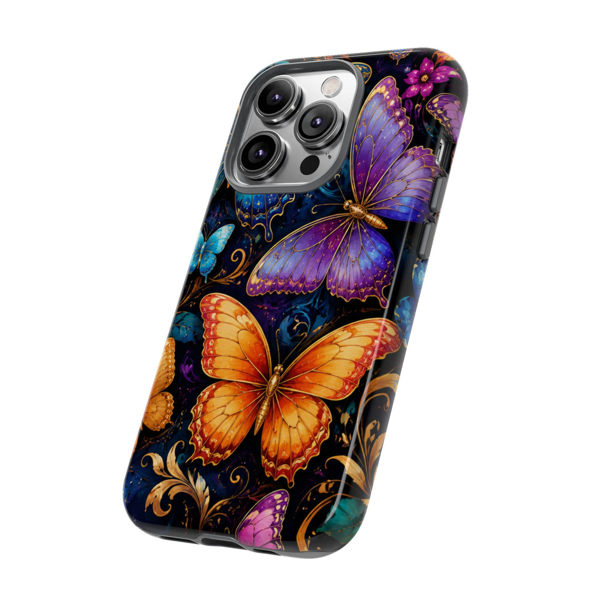 Butterfly Tough Phone Case — Colorful Floral Butterflies Protective Cover