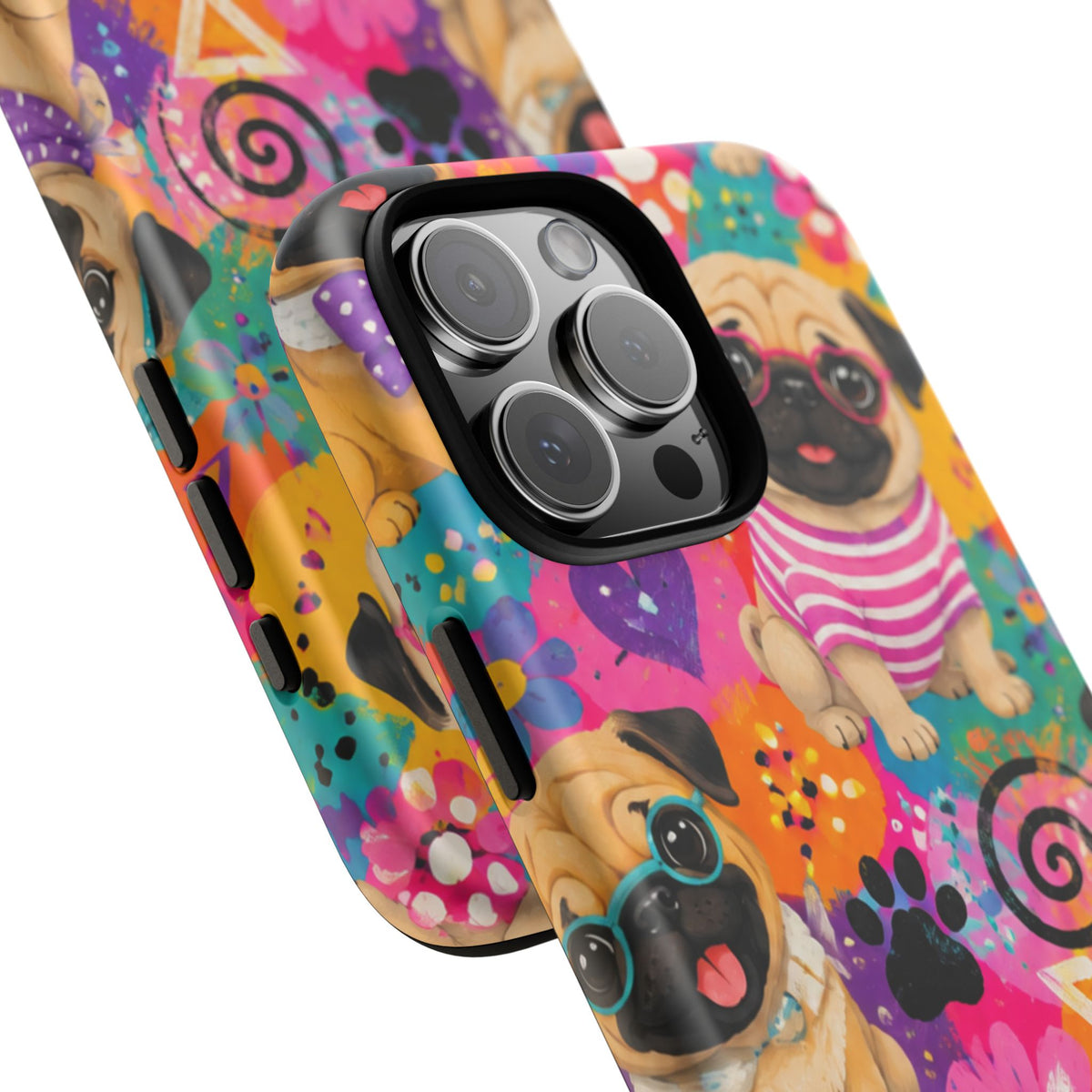 Pug Pop Art Phone Case — Colorful Pug Pattern Tough Case