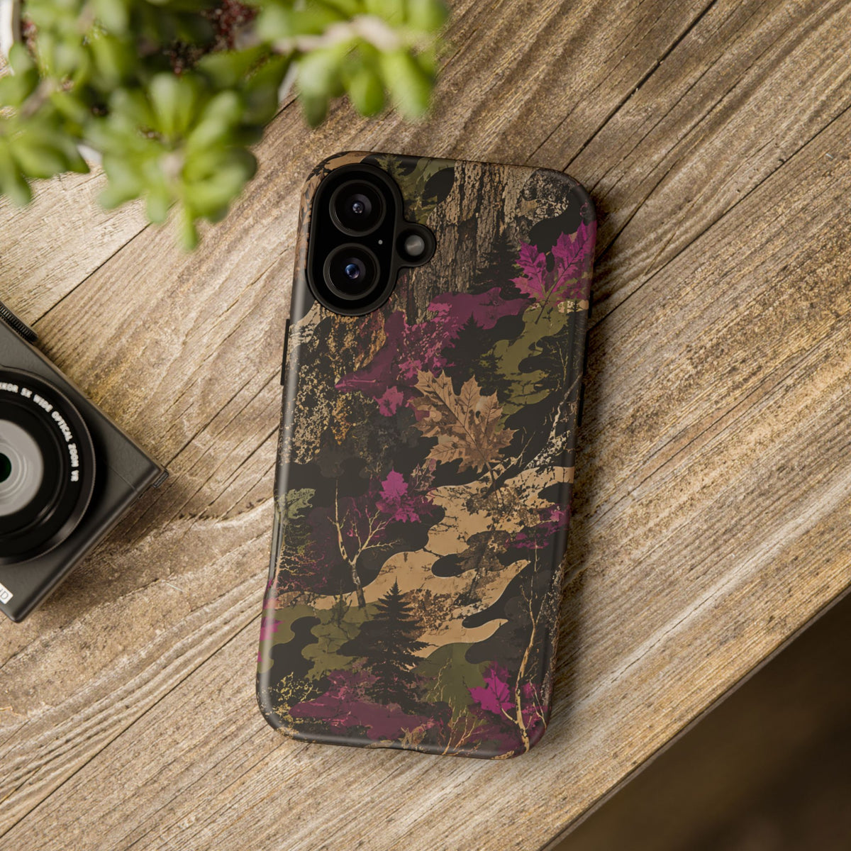 Camo Floral Tough Phone Case — Rugged Nature-Inspired Protection