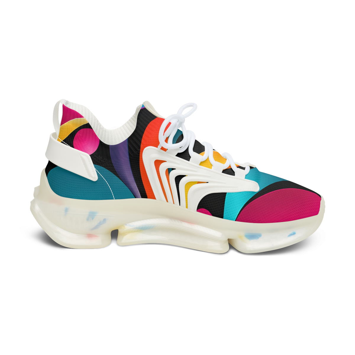 Women's Mesh Sneakers — Colorful Retro Wave Athletic Shoes