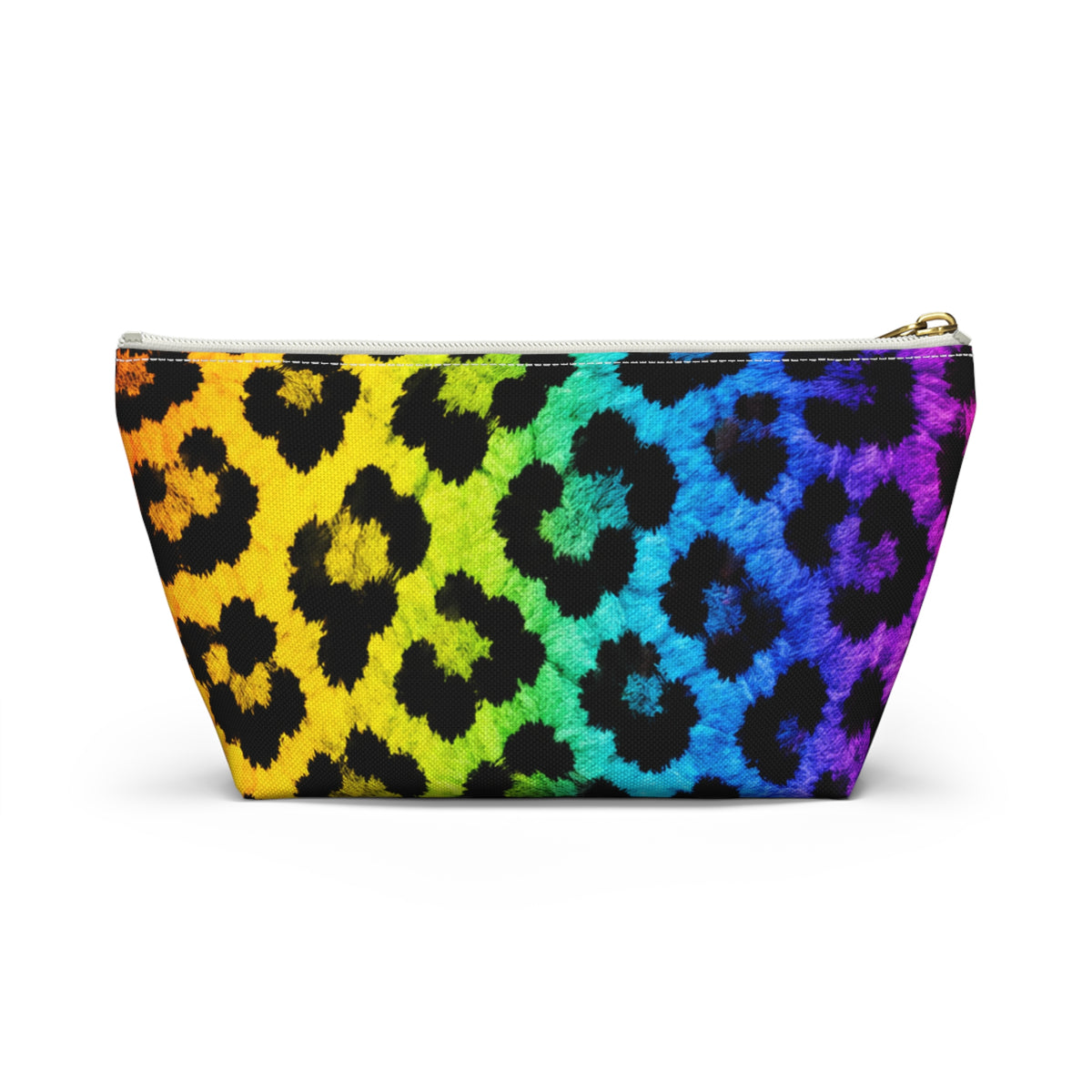 Rainbow Leopard Accessory Pouch — T‑Bottom Makeup Bag