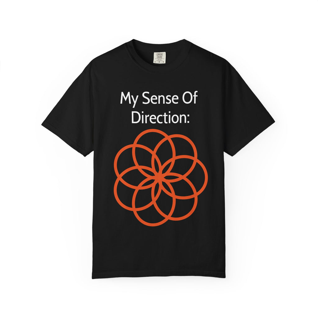My Sense Of Direction: Compass Flower T-shirt | Funny Directional Tee