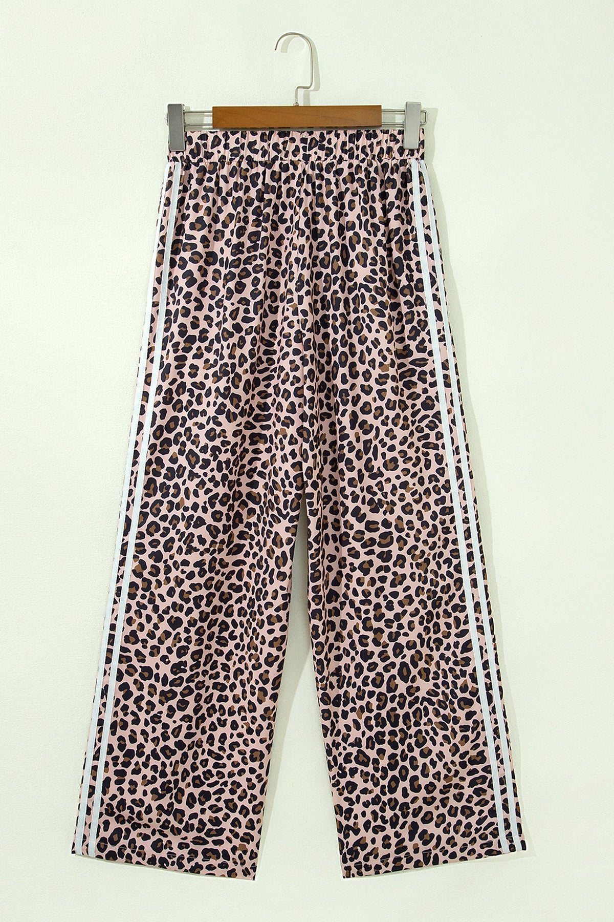 Leopard Side Stripe Wide Leg Pants
