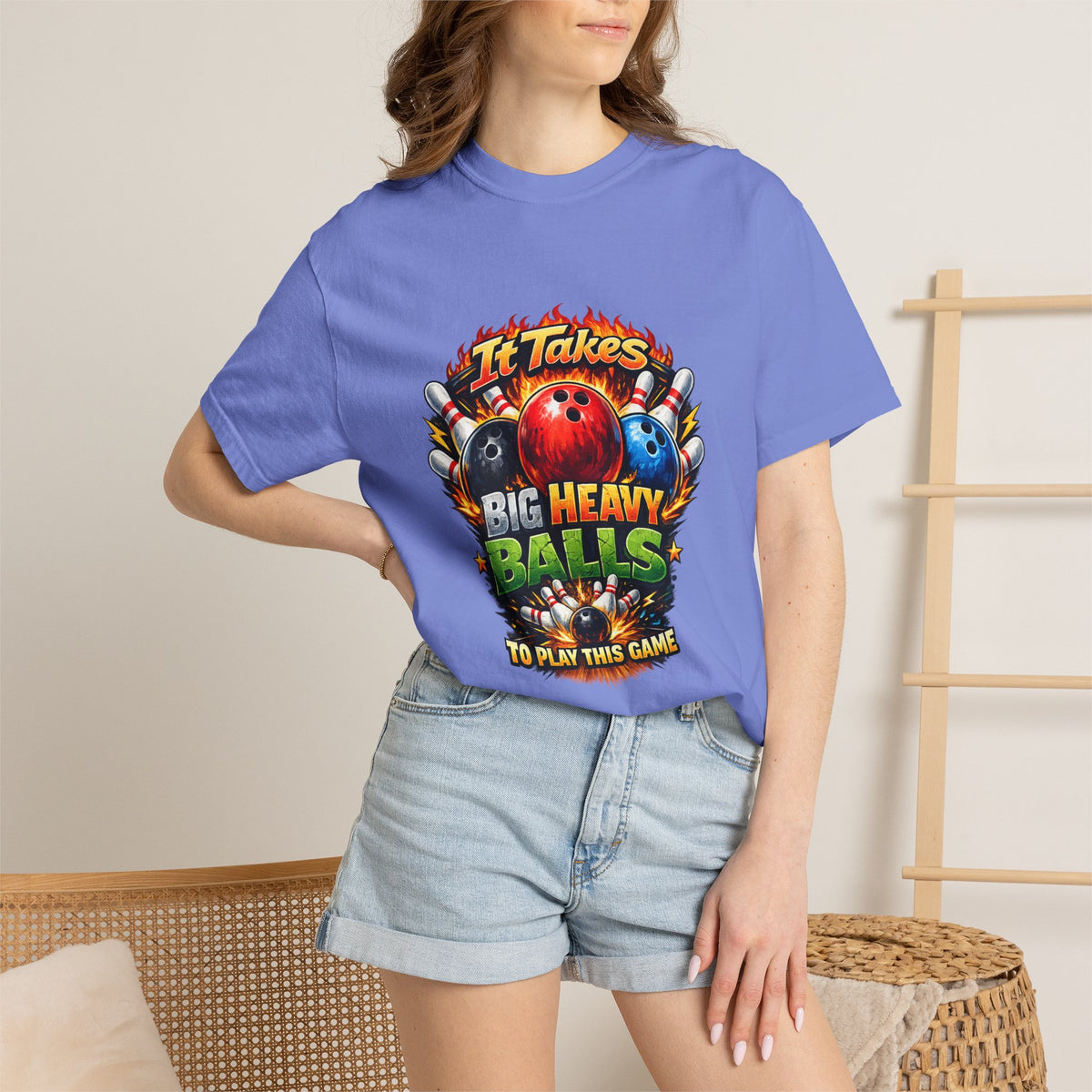 It Takes Big Heavy Balls To Play This Game T-shirt | Bowling Graphic Tee