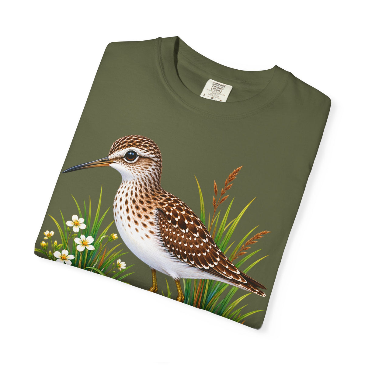 Shorebird Illustration T-Shirt — Marsh Sandpiper Graphic Tee