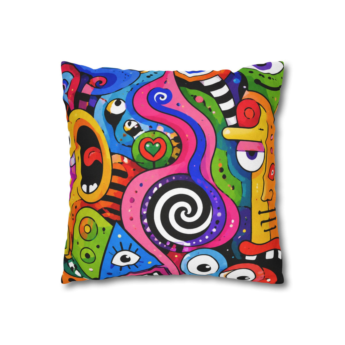 Colorful Abstract Doodle Pillowcase | Spun Polyester Square Pillowcase