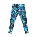 Blue Shattered Glass Print Leggings — Women's All-Over-Print Activewear