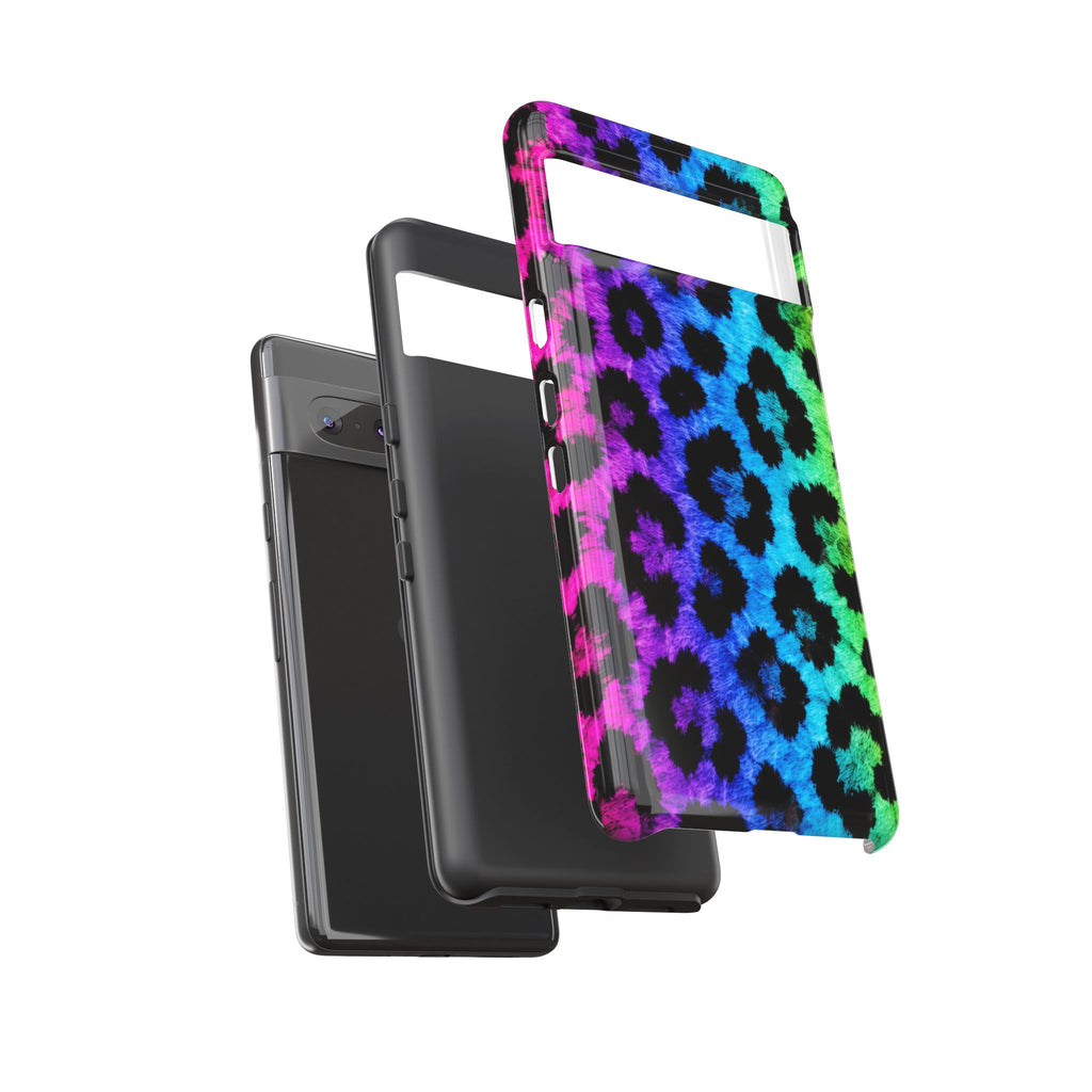 Neon Rainbow Leopard Tough Case – Colorful Animal Print Phone Cover