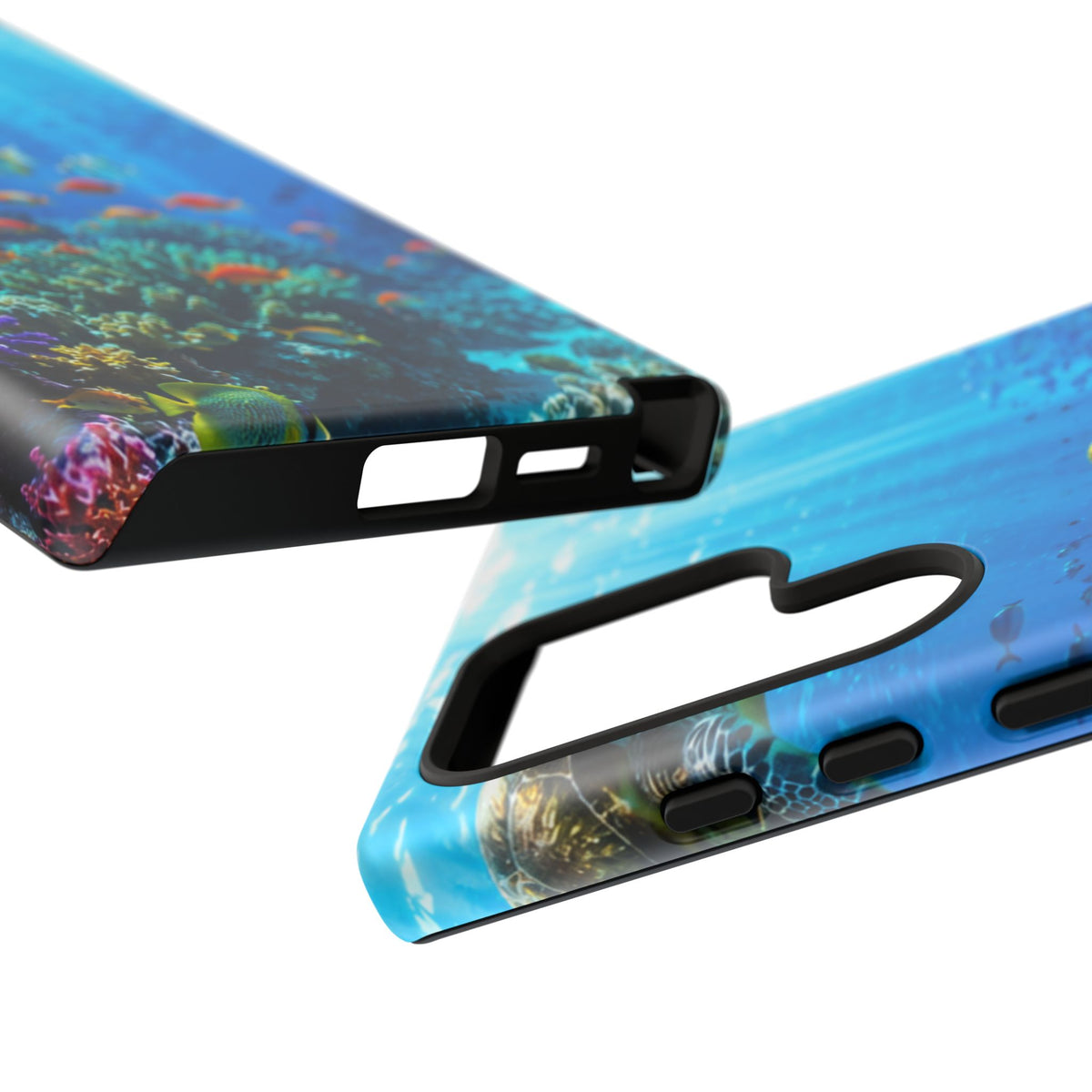 Underwater Ocean Life Tough Phone Case — Coral Reef & Sea Turtle Protective Cover
