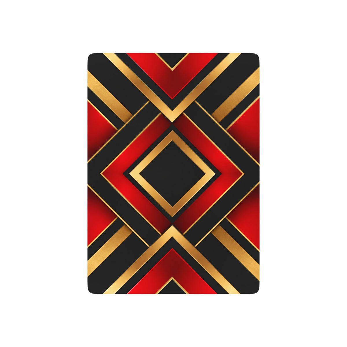 Art Deco Gold & Red Geometric Poker Playing Cards | Bridge Size Deck