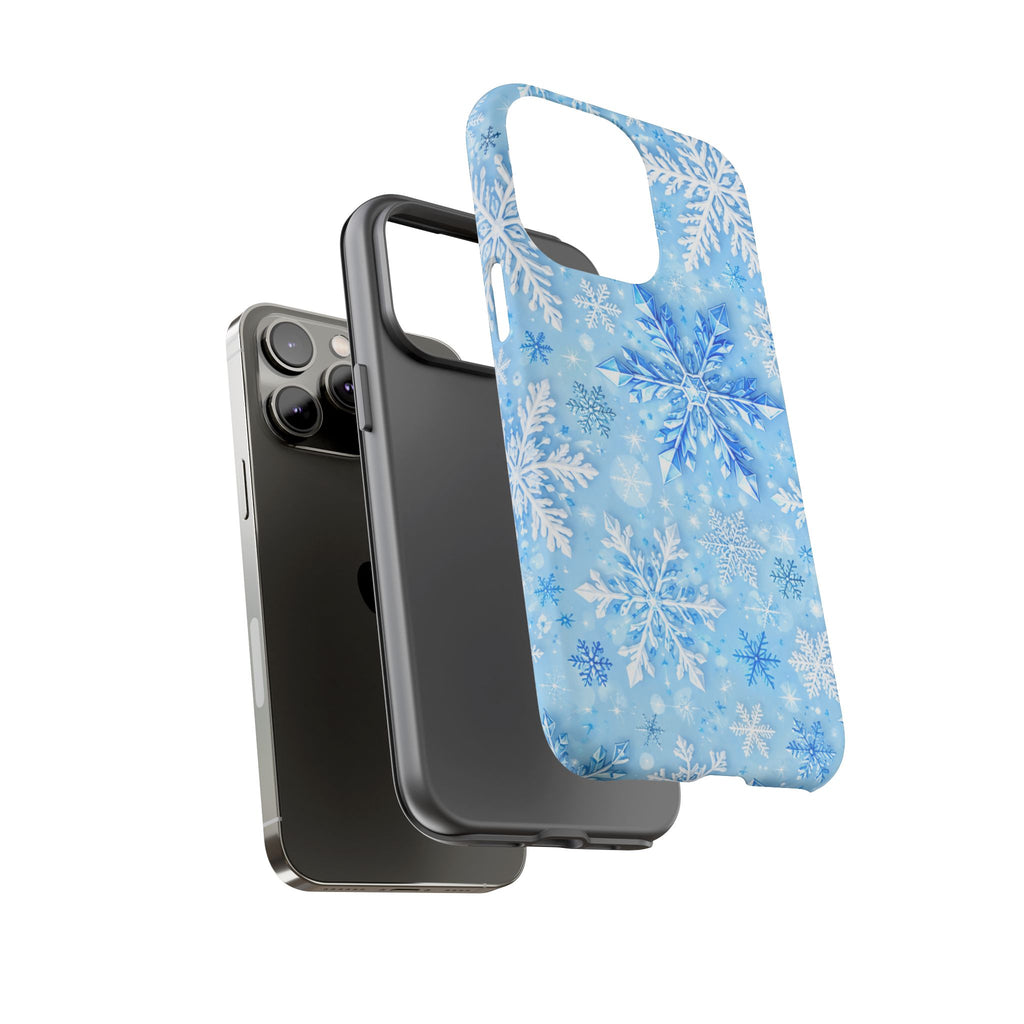 Winter Snowflake Tough Phone Case — Blue Holiday Protective Cover