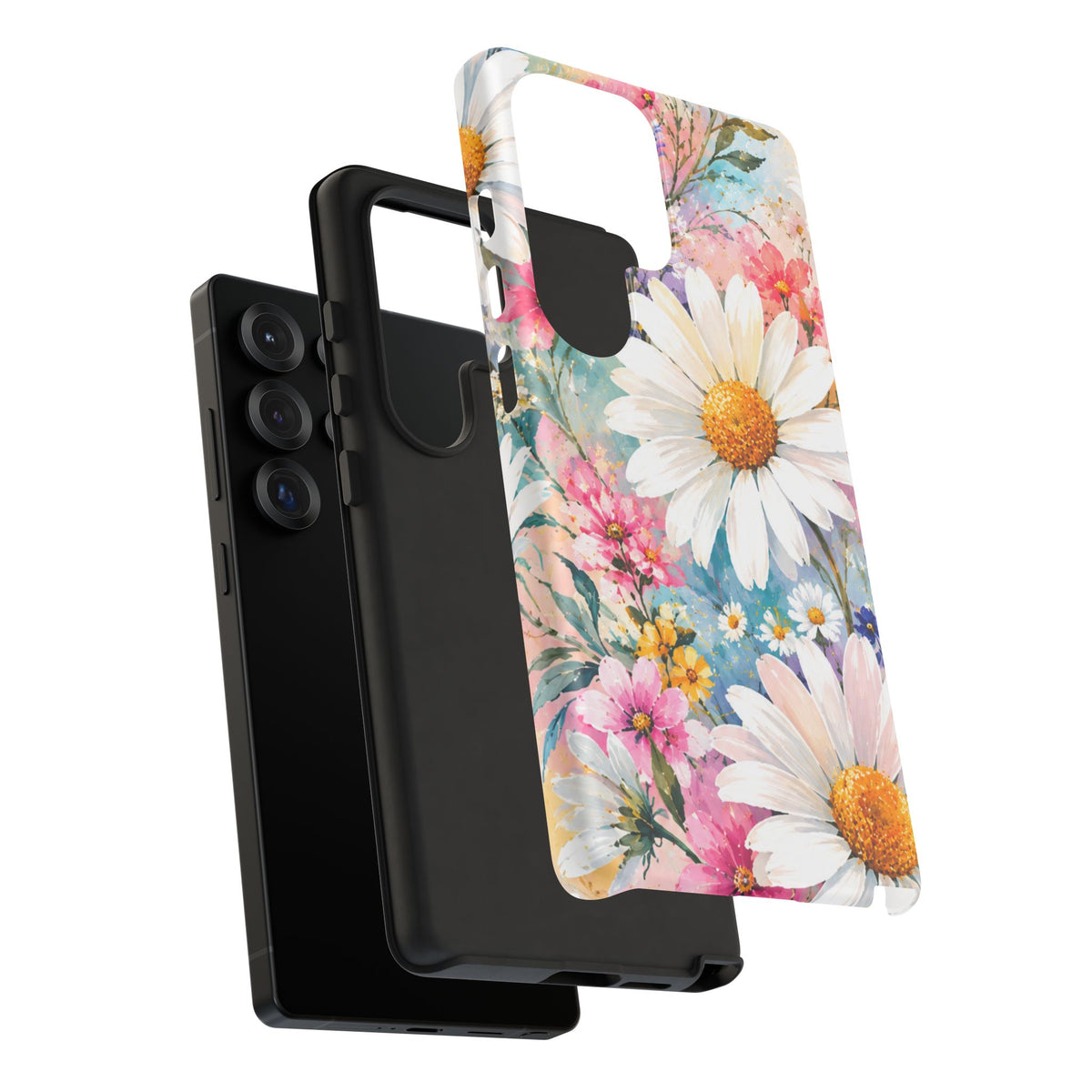 Floral Daisy Phone Case — Watercolor Daisies Protective Tough Case