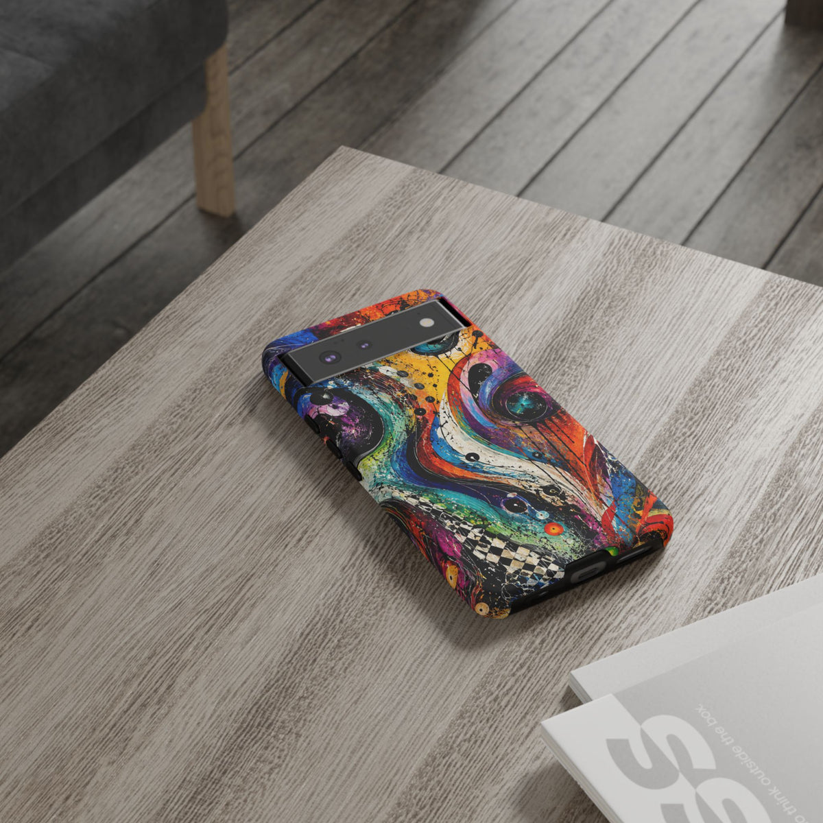 Abstract Cosmic Swirl Phone Case — Colorful Artistic iPhone Tough Case