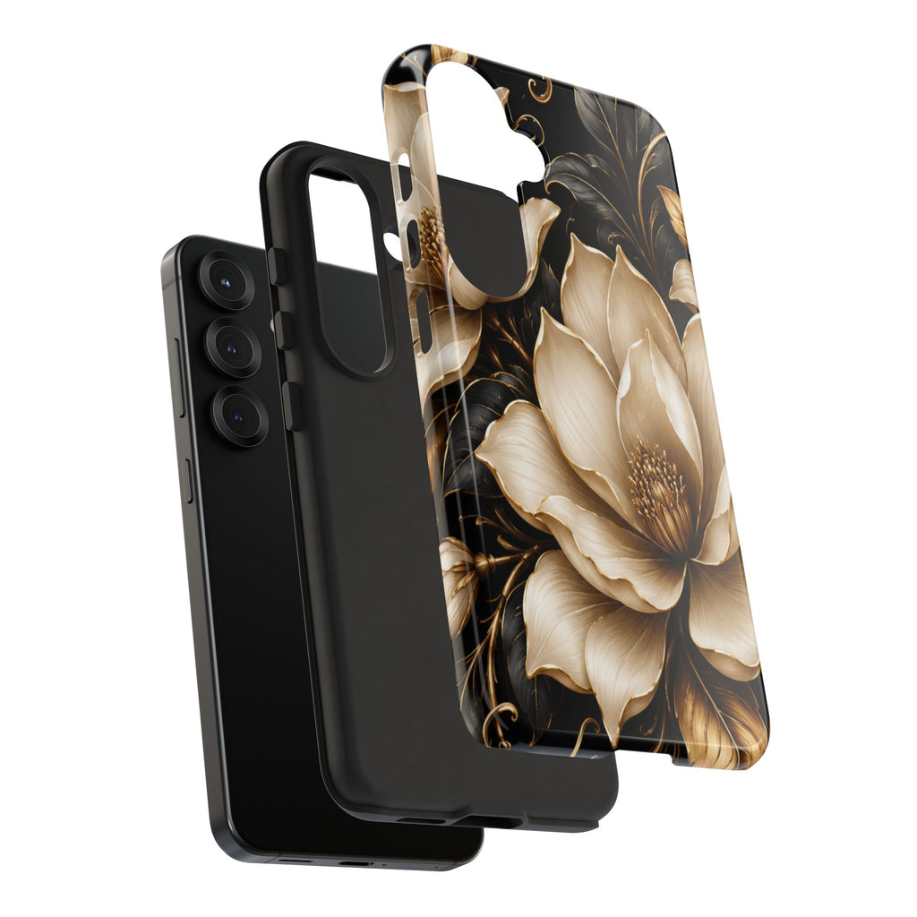 Floral Tough Case — Elegant Gold Magnolia Phone Case