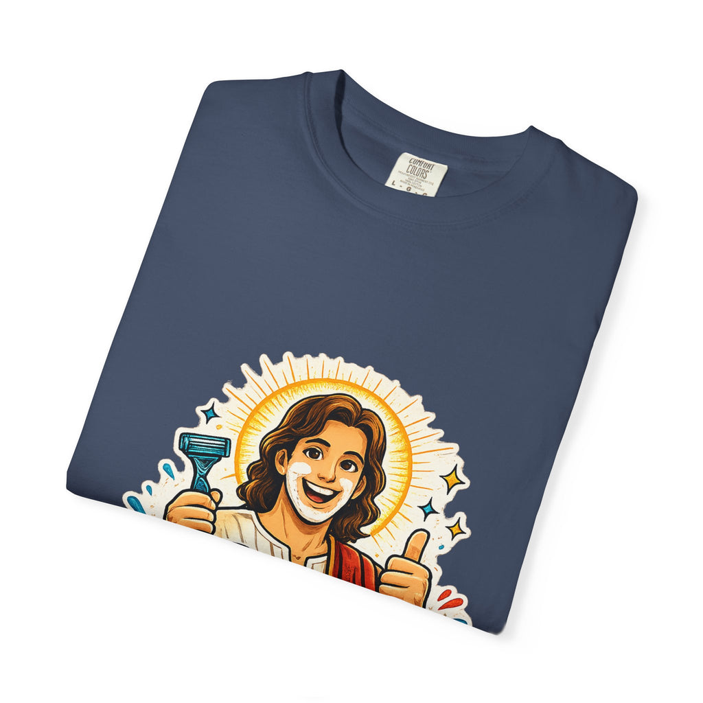 Jesus Shaves T-shirt | Retro Jesus Illustration, Shaving Theme