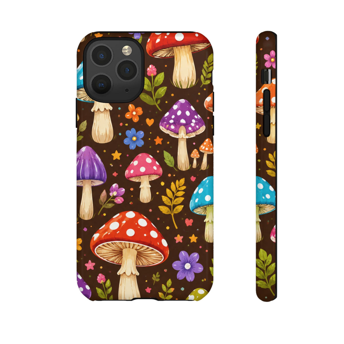 Colorful Mushroom Pattern Tough Case | Phone Cover, Woodland Fungi Design