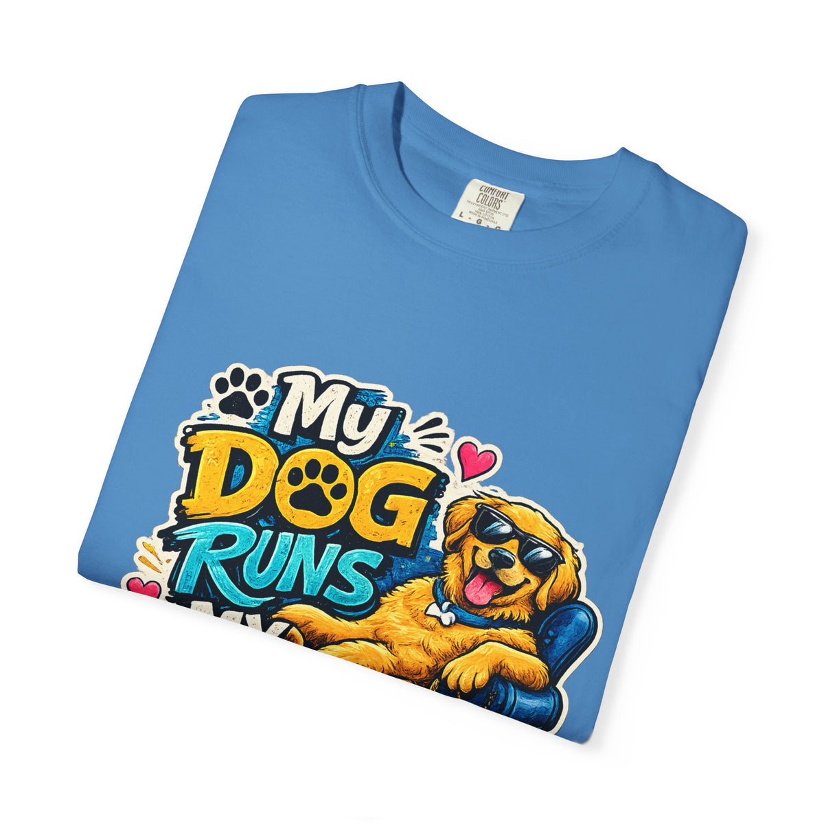 My Dog Runs My Life T-shirt | Funny Dog Lover Tee