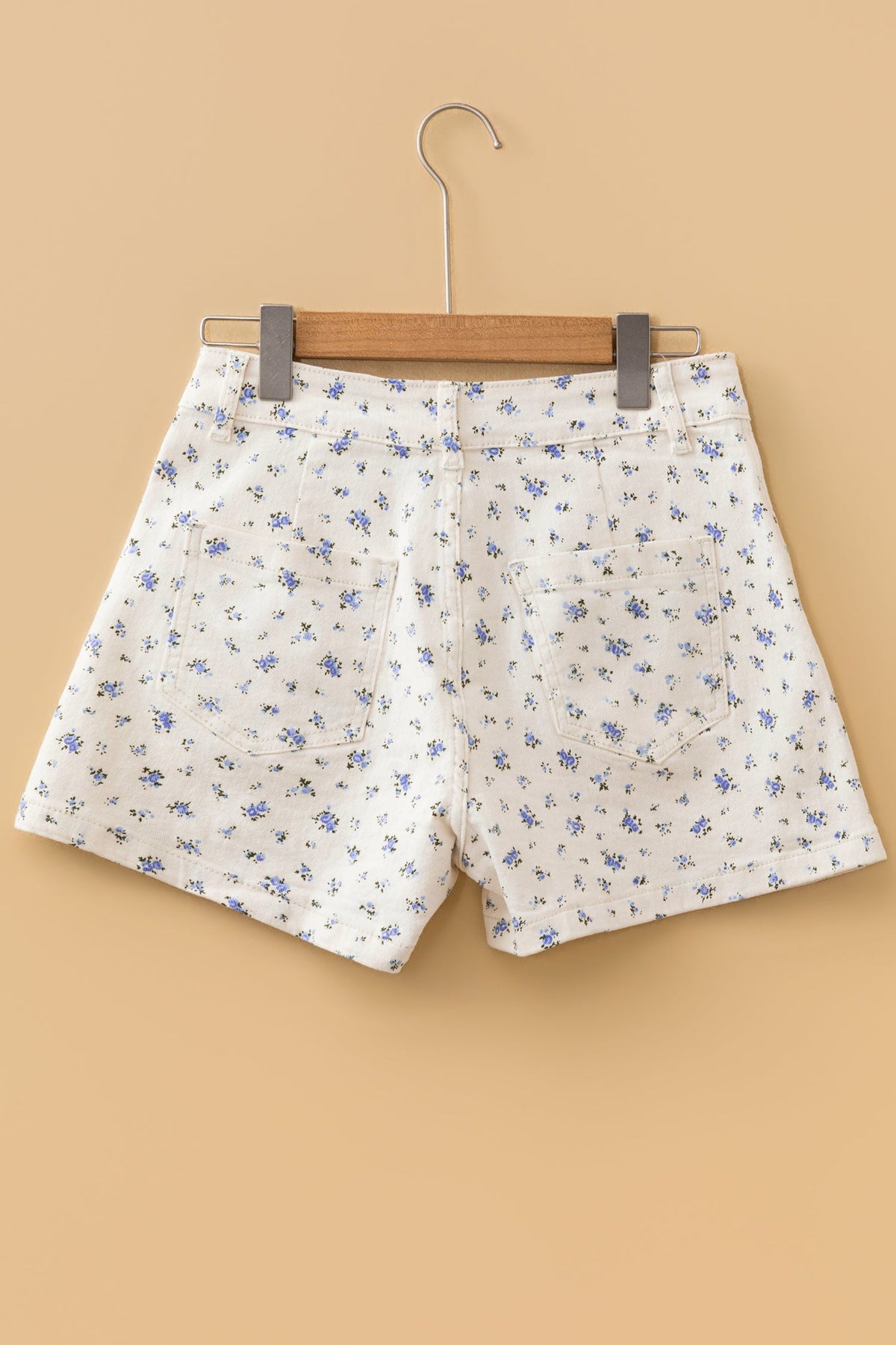 Floral Denim High Waist Shorts